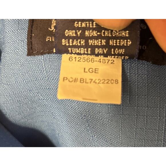 John Blair Shirt Men L Blue Button Up‎ Short Sleeve Comfort Casual Pockets Pilot - Picture 4 of 4